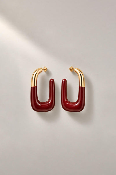 BURGUNDY STATEMENT HOOPS