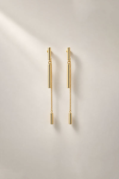 CHAIN BAR DROP EARRINGS