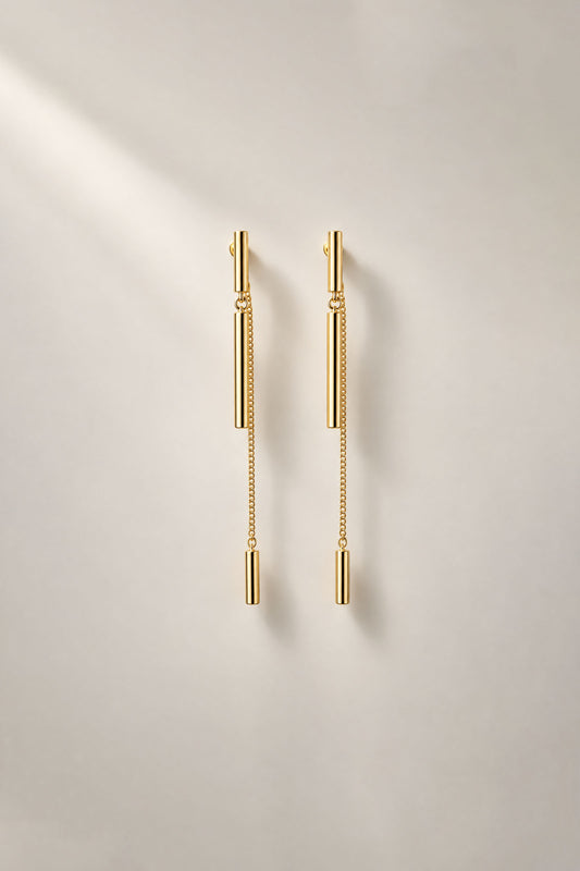 CHAIN BAR DROP EARRINGS