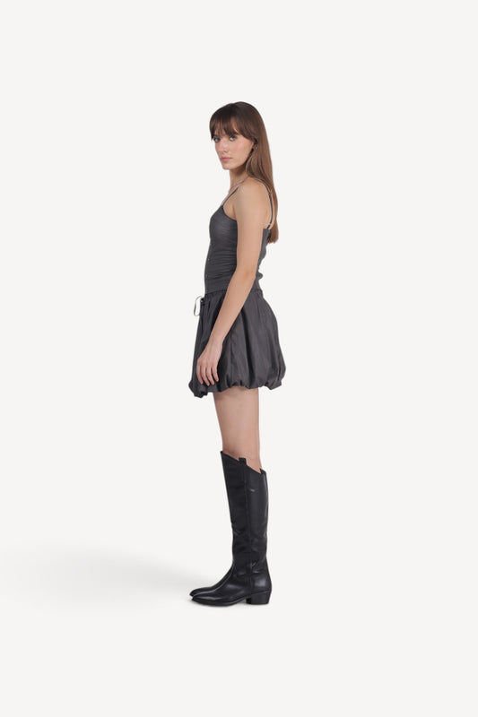 Ruched Corset Top &Bubble Skirt Set