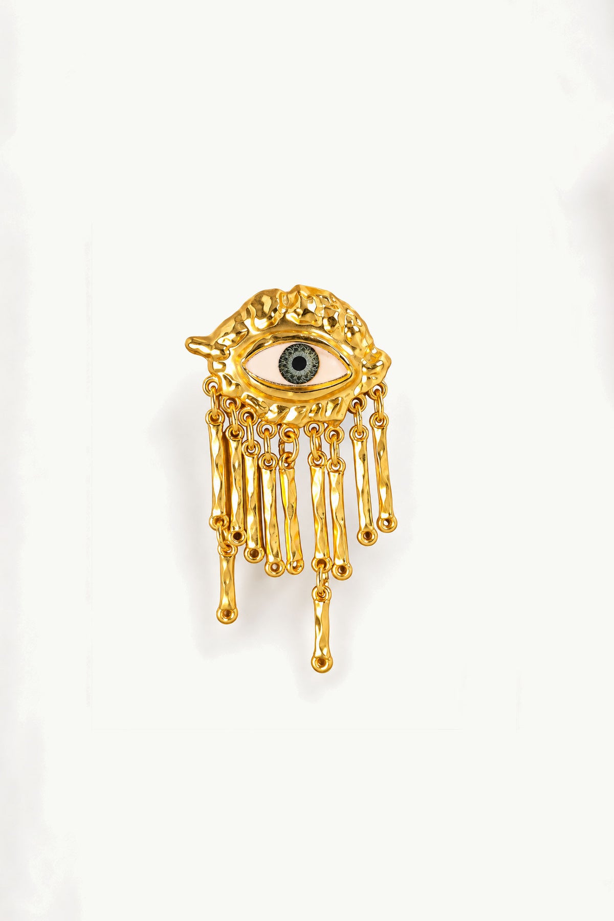 EYE FRINGE BROOCH