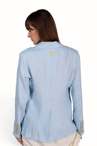 Golden Charm Blazer - Powder Blue