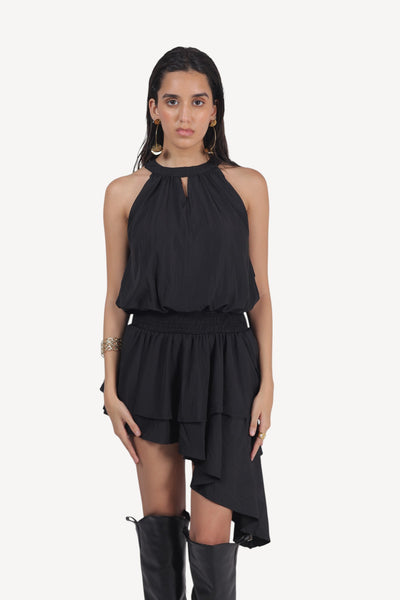 Halter Ruffle Mini Dress