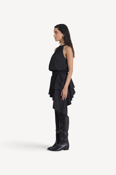 Halter Ruffle Mini Dress