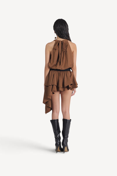 Halter Ruffle Mini Dress