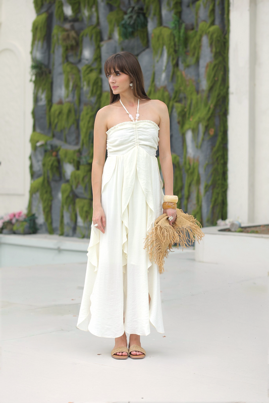 Ivory Cascade Maxi Dress