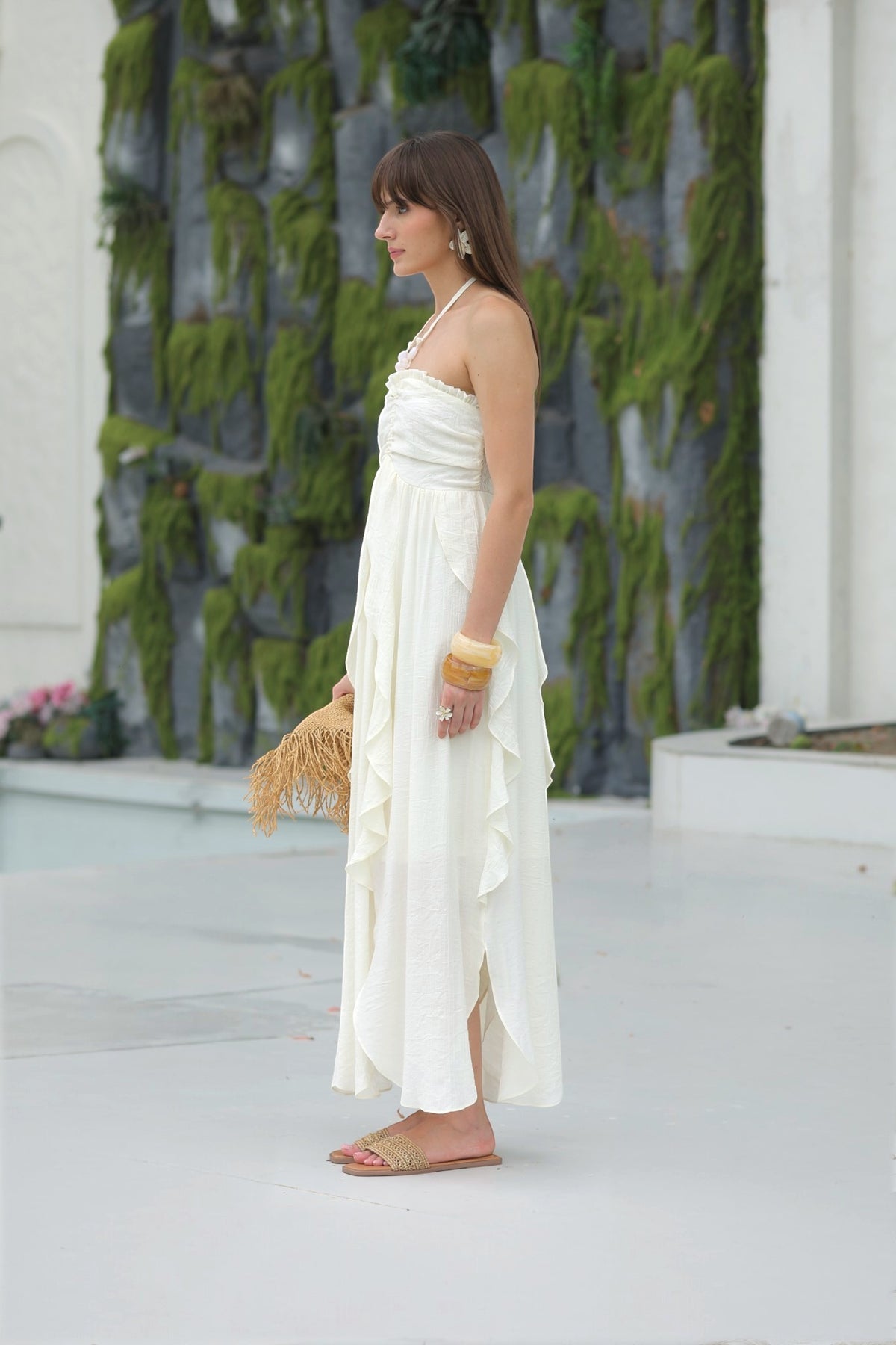 Ivory Cascade Maxi Dress