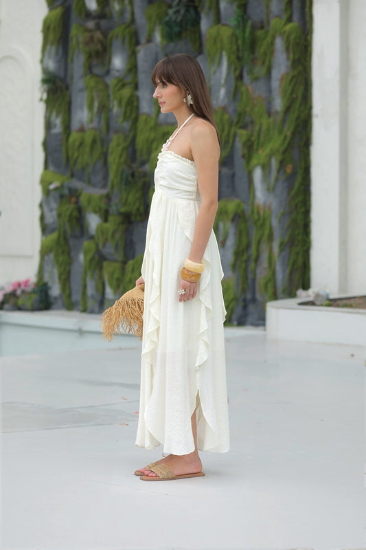 Ivory Cascade Maxi Dress