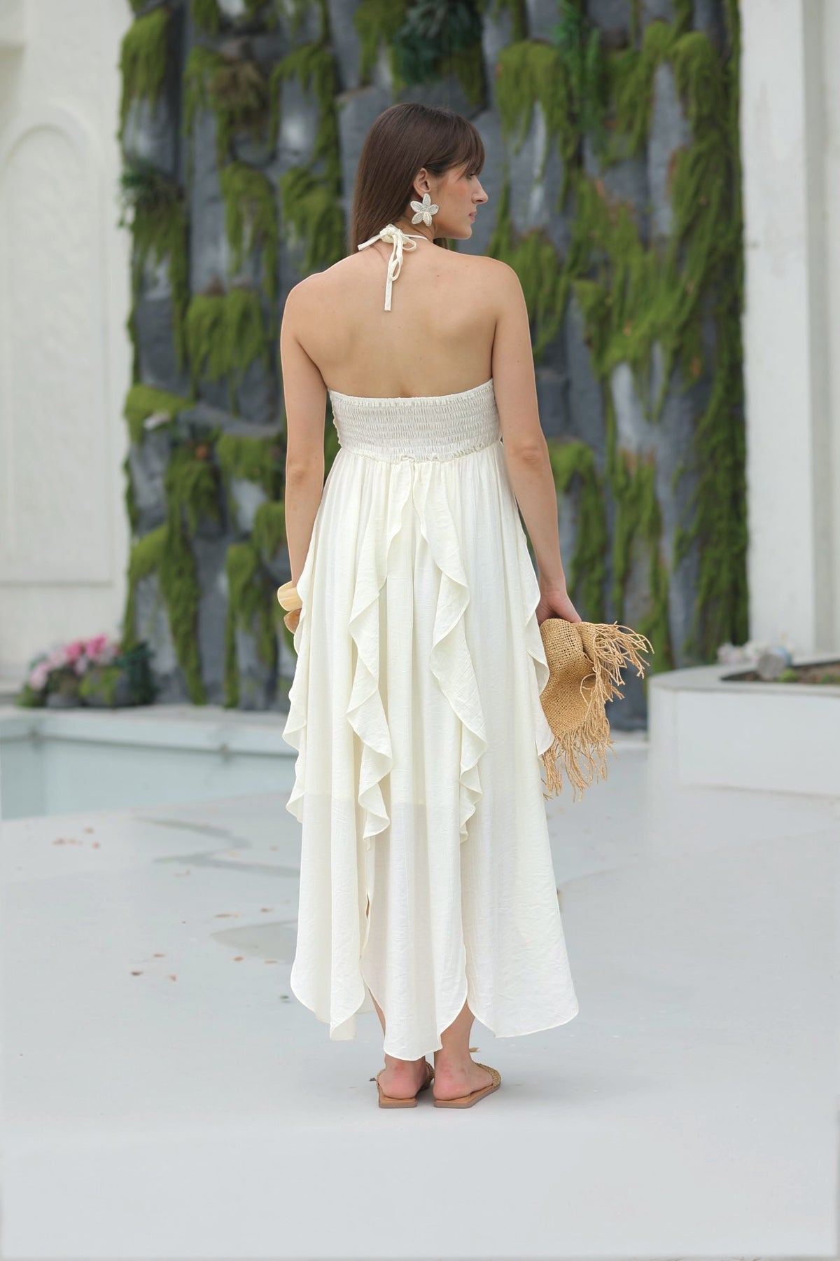 Ivory Cascade Maxi Dress