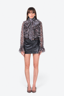 Oversize Tie-up Animal Print Top