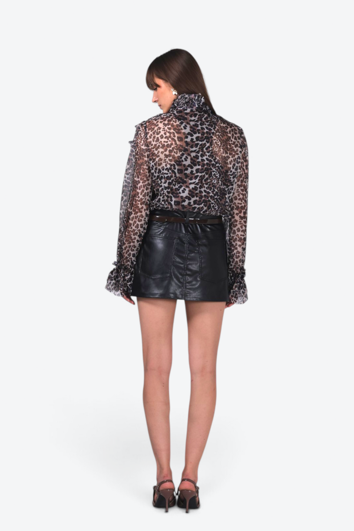 Oversize Tie-up Animal Print Top