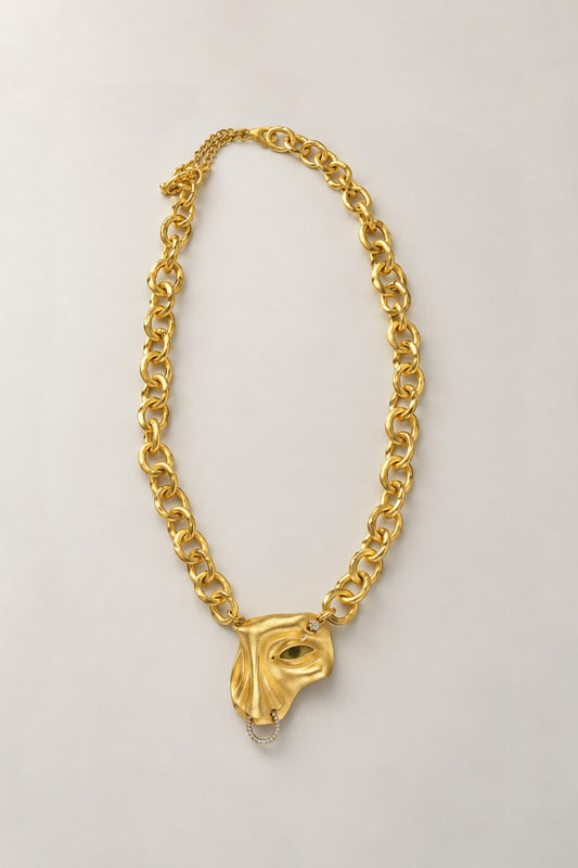 SCULPTED EYE CHAIN NECKLACE
