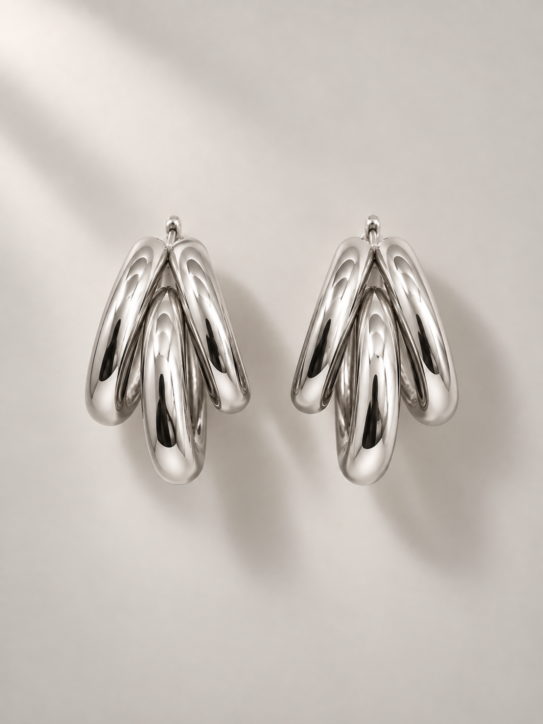 SILVER CASCADE HOOPS