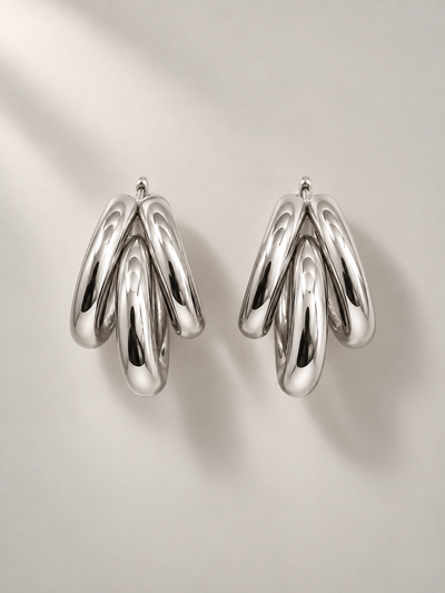 SILVER CASCADE HOOPS