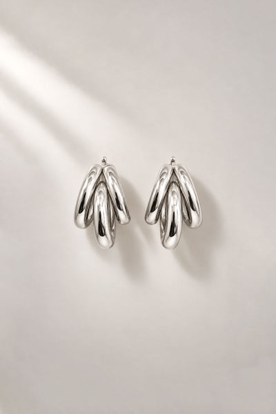 SILVER CASCADE HOOPS