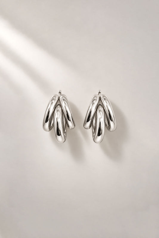 SILVER CASCADE HOOPS