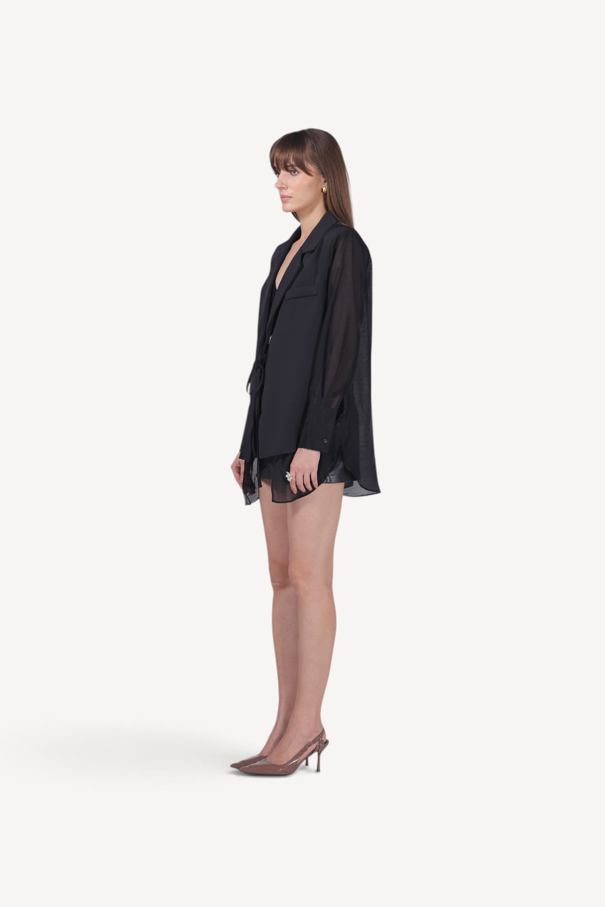 Sheer Tailored Overlay Blazer