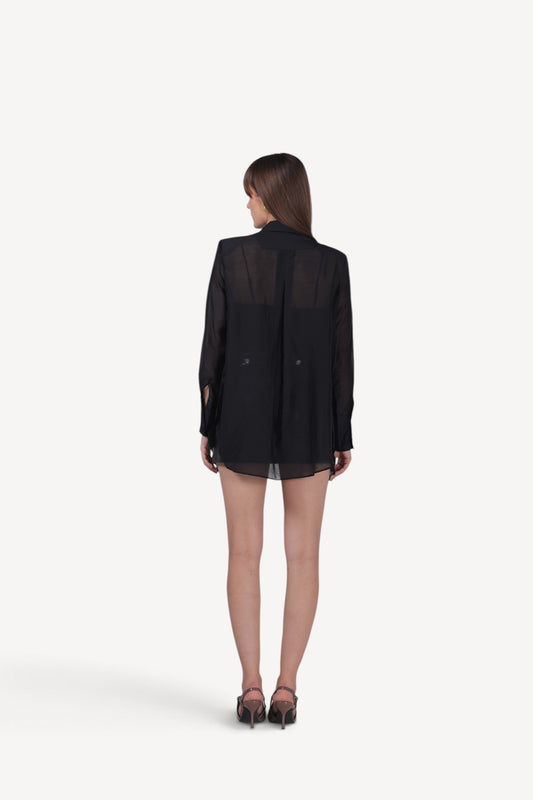 Sheer Tailored Overlay Blazer