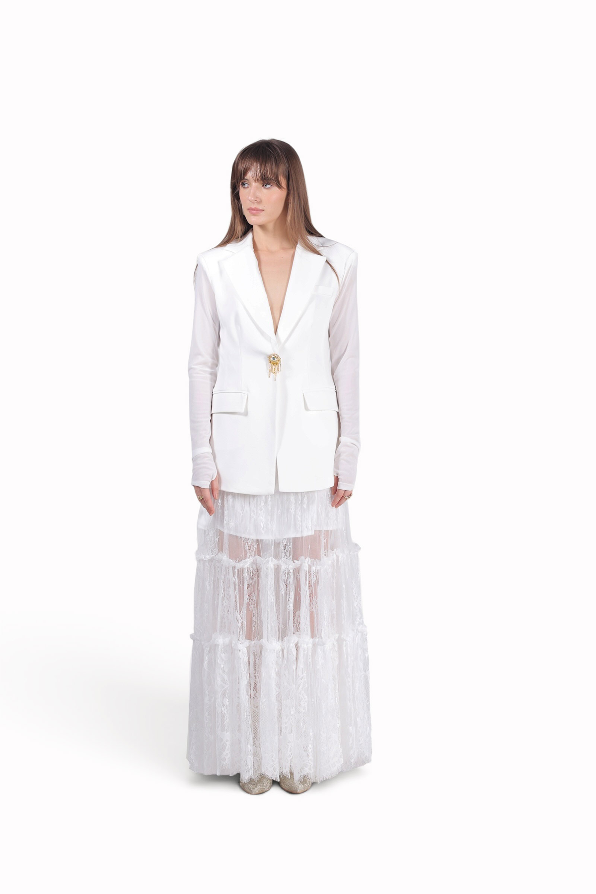 Structured White Blazer