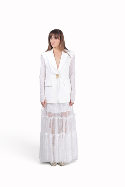 Structured White Blazer