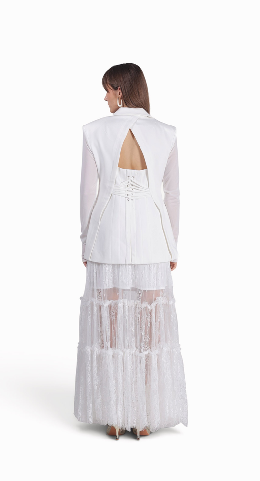 Structured White Blazer