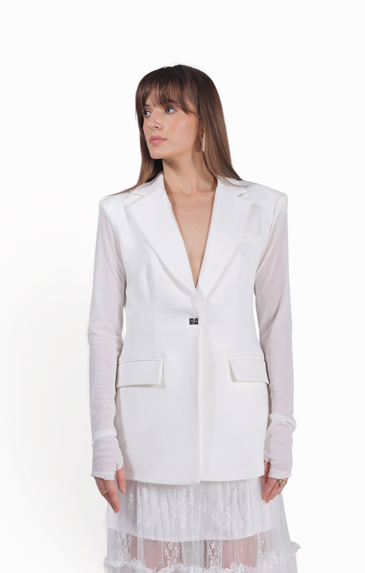 Structured White Blazer