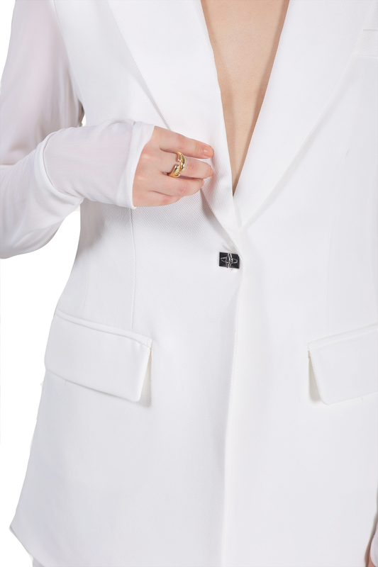 Structured White Blazer