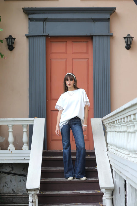 White Lace Trim-Top