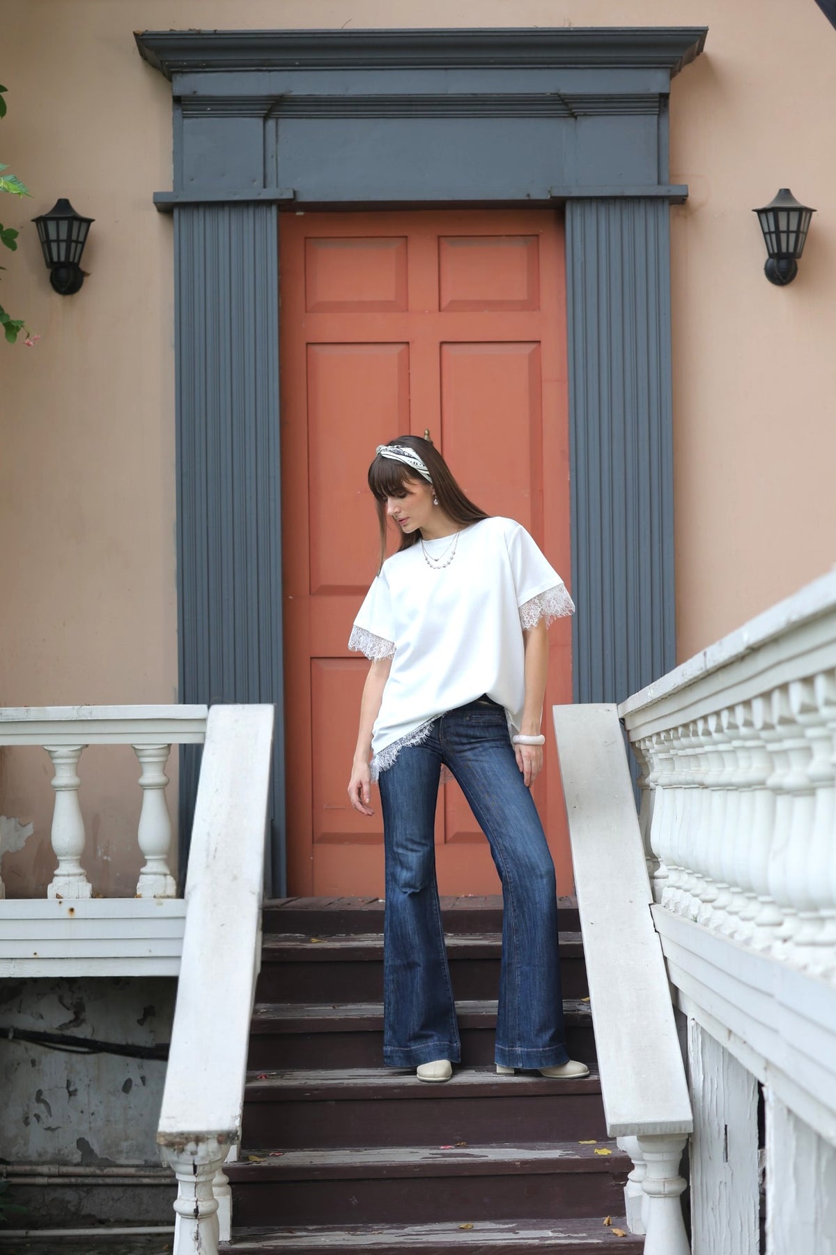 White Lace Trim-Top