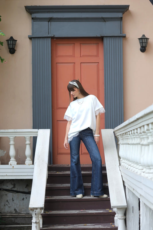 White Lace Trim-Top