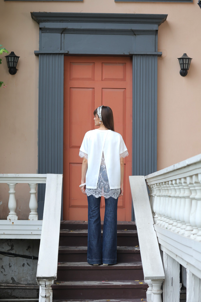 White Lace Trim-Top